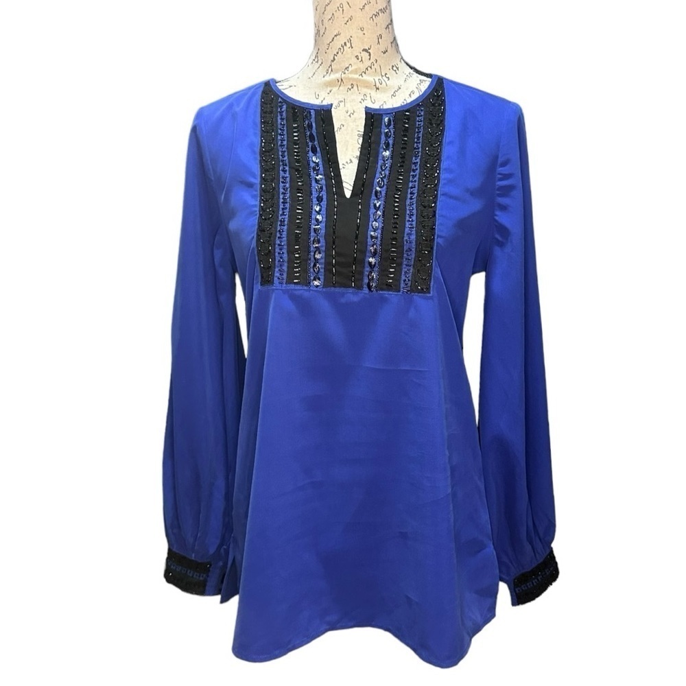 Chico's Blue and Black Tunic Top Size 0 (Chico's) / Small NWT